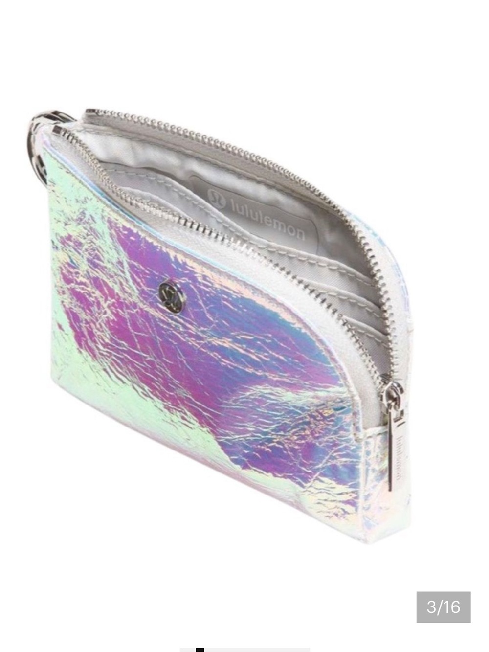 lululemon Iridescent Silver Clippable Card Pouch - Picture 3 of 7